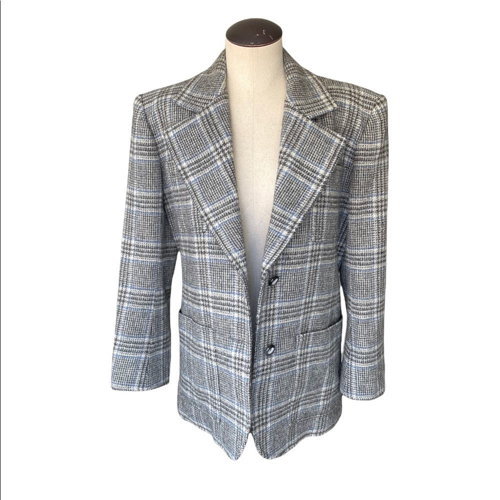 Vintage Saint Laurent Rive Gauche Plaid 1980s Blazer